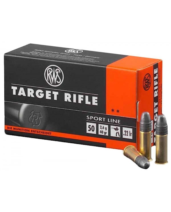 Cartridge RWS Target Rifle cal. 22 LR bullet LRN, weight 2.6 gr/40 gr